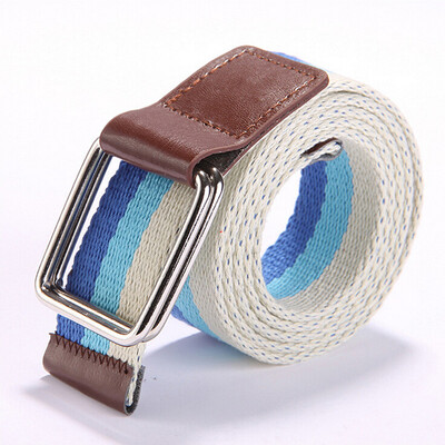 

Hot sale unisex canvas belt designer belts men high quality women belts cummerbunds bicyclic buckle elastic stretch fabric
