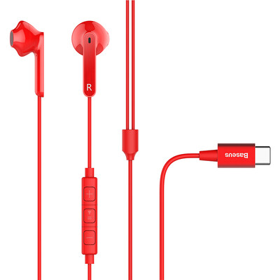 

Baseus Type-C Mobile Phone Headphones Music Earphones In-Ear Headphones TypeC Mobile Phone Interface HiFi Class Sound Quality Black