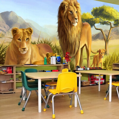 

Custom 3D Photo Wallpaper Animal Lion Wall Painting Wallpaper For Kids Room Bedroom Backdrop Mural Wall Paper Home Decoration