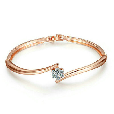 

Yoursfs® 18K Rose Gold Plated Used Austrian Crystal Bangle Single Wintersweet Bracelet