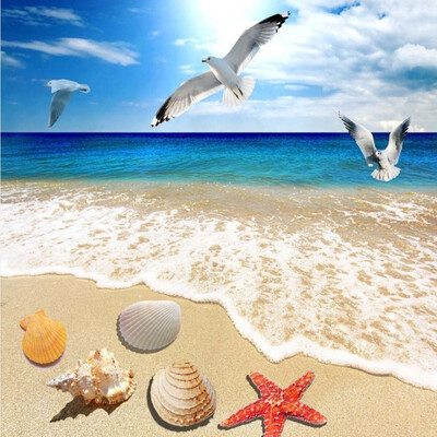

Бесплатная доставка Sea Sand Beach Shell обои для пола обои гостиная квадратная декоративная водонепроницаемая фреска пола 250cmx200cm