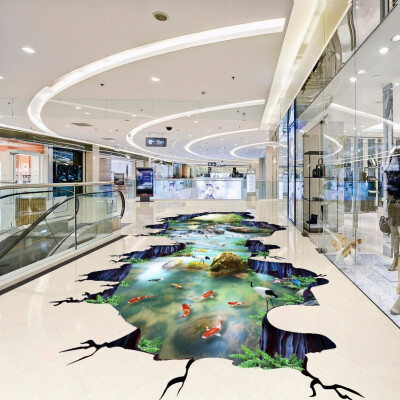 

Free Shipping Outdoor 3D stereo street park painting self-adhesive home decoration bathroom flooring wallpaper mural 250cmx200cm