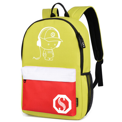 

Girl night light fashion creative travel backpack school bag