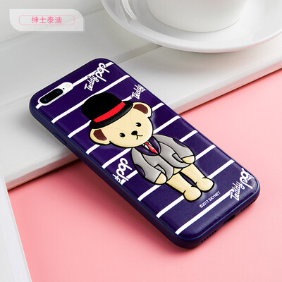 

Teddy Collection Apple 8 / 7Plus Mobile Shell iPhone8 / 7Plus Обложка Cartoon Cute All-inclusive Drop Stereo Shell Персонаж Творческий Тедди джентльмен