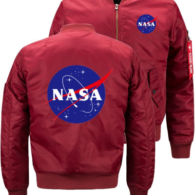 

NASA Space Administration Bomber Flight Flying Jacket Winter thicken Warm Zipper Men Jackets Anime Mens Casual Coat