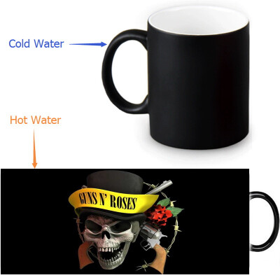 

Guns and Rose 350ml/12oz Heat Reveal Mug Color Change Coffee Cup Sensitive Morphing Mugs Magic Mug Milk Tea Cups