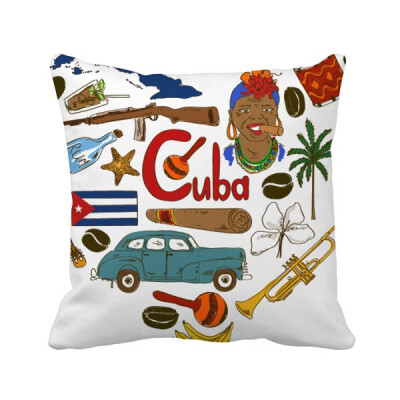 

Cuba Love Heart Landscap National Flag Square Throw Pillow Insert Cushion Cover Home Sofa Decor Gift