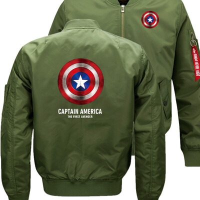 

Captain America The First Avenger Bomber Flight Flying Jacket Winter thicken Warm Zipper Men Jackets Anime Mens Casual Coat