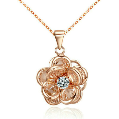

Yoursfs® 18K Rose Gold Plated Crystal Flower Pendant Necklace Use Austrian Crystal Statement Jewelry