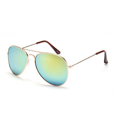 

Солнцезащитные очки классические Aviator UV400, серебристая оправа с белыми линзами