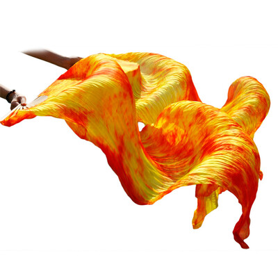 

2017 High selling women Quality Belly Dance Silk Fans Handmade Dance Fans 1 Left Hand+1 Right Hand yellow+Red mix colors