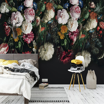 

Retro European Style Colorful Flowers 3D Mural Wallpaper Living Room Gallery Art Creative Background Wall Painting Papel Murals