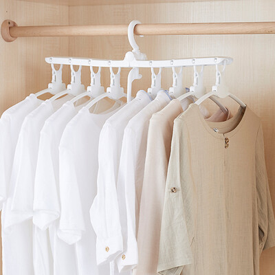 

You Mu multi-function wide shoulder seamless hanger foldable clothes support hook household plastic drying clothes rack white one