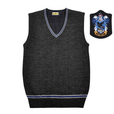 

Knitted Sweater Vest Ravenclaw House Uniform Unisex Cosplay Costume With Patch
