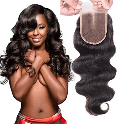 

Remeehi Brazilian Body Wave Top Closure Unprocessed Human Hair 44 Lace Closure Bleached Knots with Baby Hair Middle Part Closure