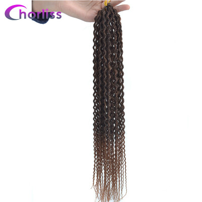 

Chorliss Curly Crochet Hair 20Inch Bohemian Crochet Braids Low Temperature Fiber Ombre Synthetic Braiding Bulk Hair 80g Pack