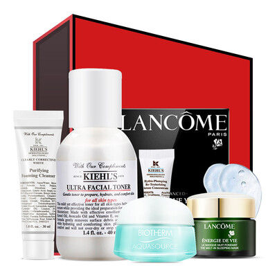 

LOreal Group Small US box water moisturizing box skin care kit gift box containing Lancome black bottle eye mask department Yanshi high moisturizing water Bio