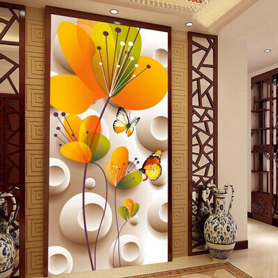 

Customize Any Size Modern 3D HD Mural Butterfly Flowers Wallpaper For Entrance Corridor Murals Wallpaper Papel De Parede 3D Sala