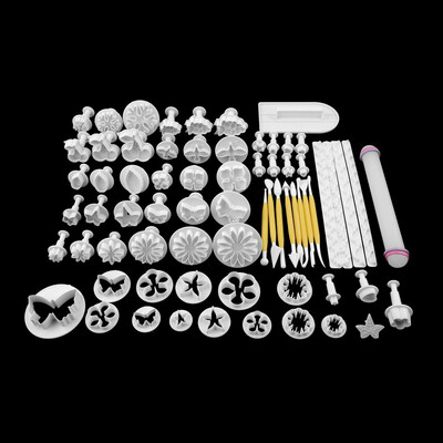 

68pcs fondant пирог украшают сахар судов вантуз инструментов печенье плесень плесень