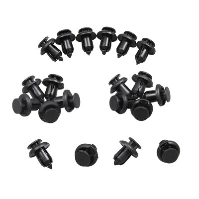 

Racing 20pcs Plastic Black Bumper Fastener Retainer Push-Type Fender Clip