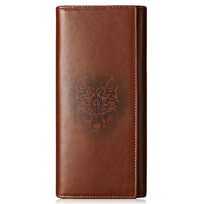 

Seven wolves mens long wallet first layer leather long section three fold multi-function bag wear-resistant soft leather cowhide clip holder 3A1352146-09 khaki
