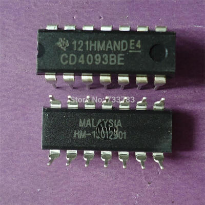

50pcs/lot TI CD4093BE CD4093B CD4093 CMOS Quad 2-Input NAND Schmitt Triggers