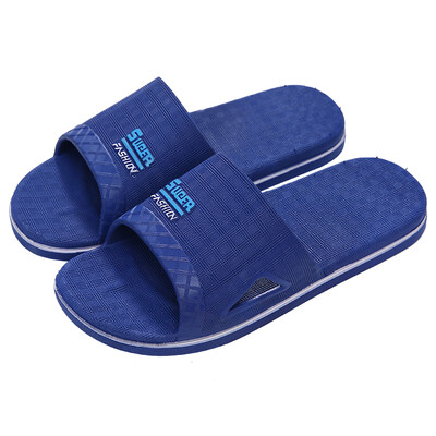 

Antarctic Nanjiren slippers mens fashion check home bathroom shower sandals dark blue 44 yards 19D014