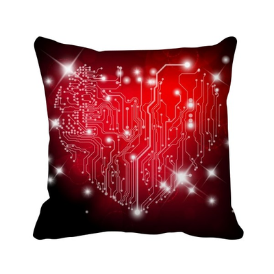 

Black Red Heart Shaped Valentine Square Throw Pillow Insert Cushion Cover Home Sofa Decor Gift
