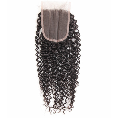 

Sparkle Diva Kinky Curly Lace Closure 100% Human Hair Natural Color Remy Hair 4x4 With Baby Hair 130% Density