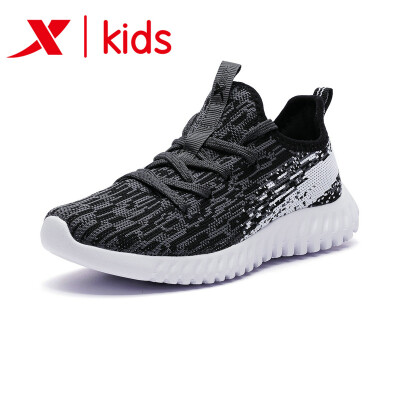 

Xtep XTEP childrens sports shoes boys shoes in the big childrens mesh breathable lightweight running shoes 682115119777 black&white 35