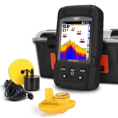 

LUCKY FF718LiC 328ft 100m depth Fishfinder Sonar Transducer 2-in-1 Wired & Wireless Sensor Portable Waterproof Fish Finder