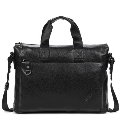 

DANJUE men's handbag business oblique cross briefcase laptop single shoulder cross leather bag 1011-1 black