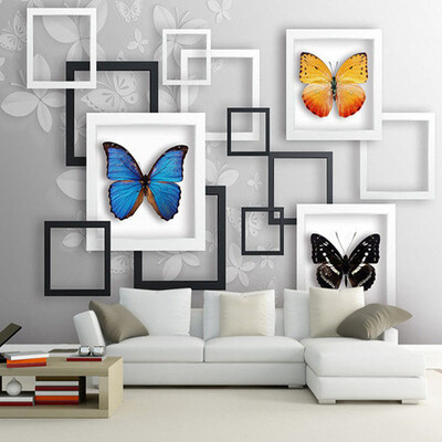 

Modern 3D Stereo Geometric Abstract Butterfly Wall Painting Custom Any Size 3D Mural Living Room TV Sofa Backdrop Wallpaper Roll