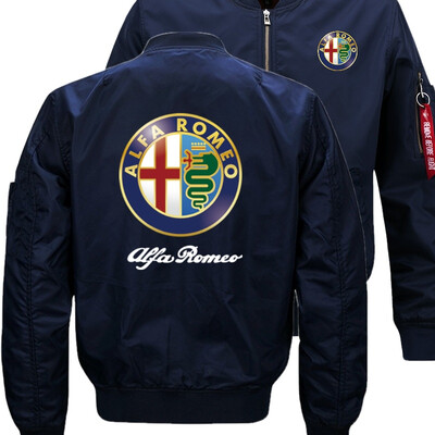 

new Alfa Romeo Bomber Flight Flying Jacket Winter thicken Warm Zipper Men Jackets Anime Mens Casual Coat
