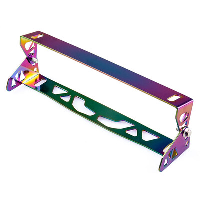 

Ryanstar Racing Neo Chrome Adjustable JDM Bumper License Plate Frames Bracket Holder With Adapter Kit