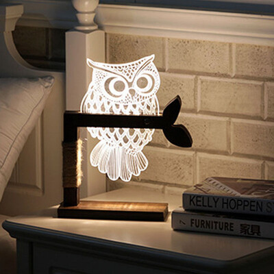 

Creative decorative ornaments Table lamp Night light Bedside Study Room Living room Crafts Owl Adjustable brightness