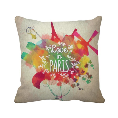 

Colorful Mark City France Eiffel Tower Square Throw Pillow Insert Cushion Cover Home Sofa Decor Gift