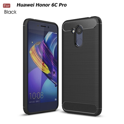 

Углеродного волокна матовый Силикон чехол на huawei honor 6c pro/хуавей хонор про (5.2 дюймов) случае прочная Броня чехлы бампер