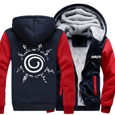 

Anime Naruto Uzumaki Naruto Fashion Streetwear Jackets 2018 Black logo Winter Thicken Sweatshirt For Male Brand Harajuku Jacket Co