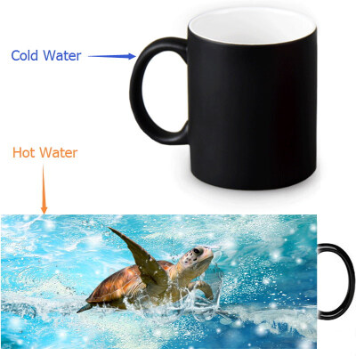 

Sea Turtle 350ml12oz Heat Reveal Mug Color Change Coffee Cup Sensitive Morphing Mugs Magic Mug Milk Tea Cups