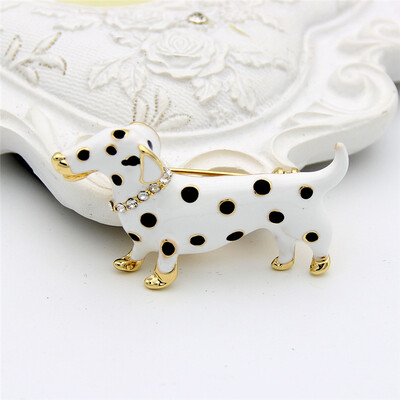 

Lucky Zodiac Animal Famous Spotted Dog Brooch Pin Up For Women Rhinestone Enamel Animal Brooches Broches Crystal Jewelry Pins