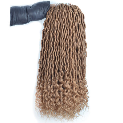 

Chorliss Synthetic Hair Extensions 20Inches Faux Locs Curly Crochet Hair Crochet Braids 24Strands 85gPack Black Blonde Color