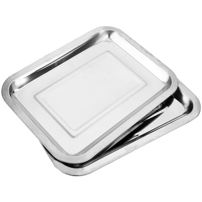 

Still baked good stainless steel dish barbecue tray tray plate barbecue tool accessories two