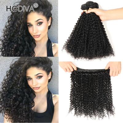 

HCDIVA Grade 7A Virgin Indian Human Hair Bundle Kinky Curly Unprocessed India Curly 4 Pcs / Lot Natural Black Easy Take Care