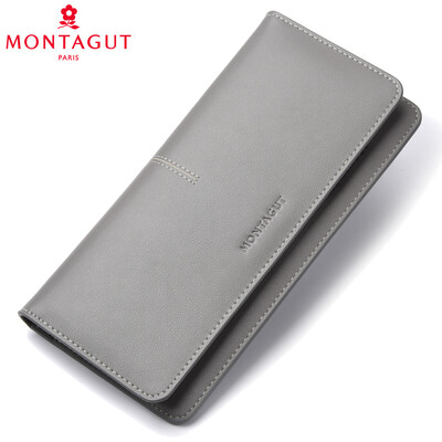 

Montagut female wallet 20 long wallet sweet lady leather ladies wallet buckle clutch R2522019011 black