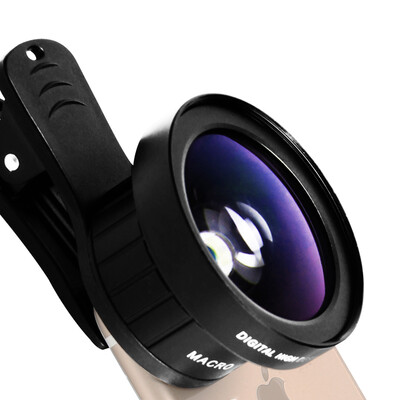 

Фэй Лай Ши FEIRSH Смартфон Внешний телескоп 49 мм 0.45x Широкоугольный Macro Phone Camera combo TE03