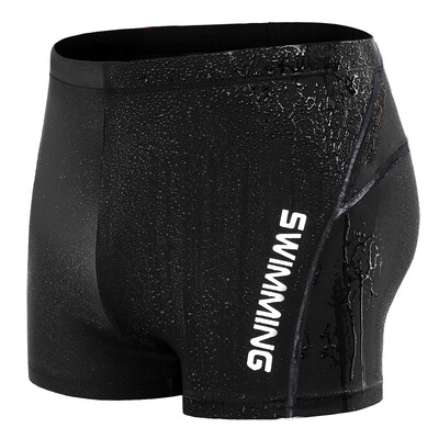 

Applicable mens flat angle quick-drying large size swimming trunks swimming equipment mens swimsuit black
