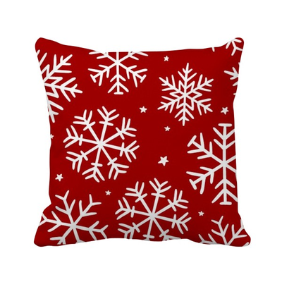 

Christmas Snowflake Red Festival Square Throw Pillow Insert Cushion Cover Home Sofa Decor Gift