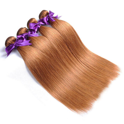 

Silky Straight Colored Brazilian Virgin Human Hair 4 Bundles Cheap Brazilian 30 Honey Blonde Weave Bundles Extensions