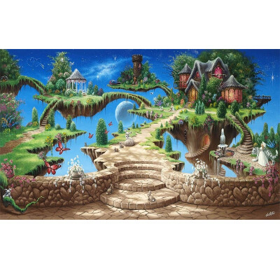 

Photo Wallpaper 3D Stereo Cartoon Fairy Tale Castle Mural Kid's Bedroom Living Room Amusement Park Backdrop Wall Painting Fresco